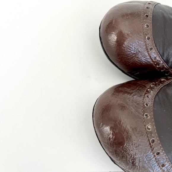 Marni Brown & Black Leather Ballet Flat Size 39/ US 8 - Picture 2 of 7